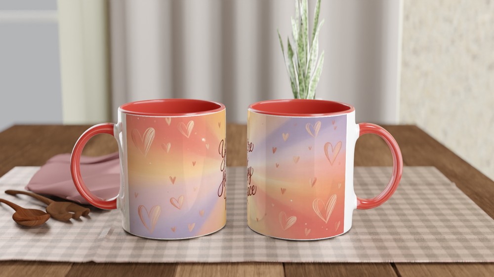 You're My Happy Place Mug | Romantic Valentine's Day Gift | Anniversary Present for Husband or Wife | Cute Positivity Mug for Best Friend — view 7