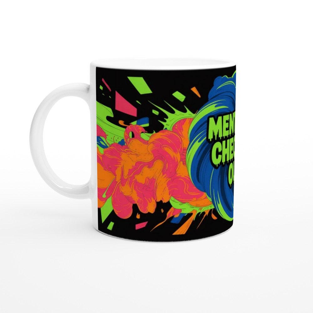 Mentally Checked Out - Neon Graffiti Explosion Mug — view 10