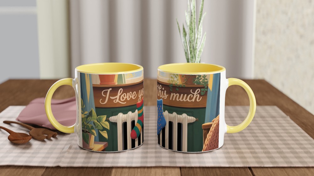 I Love You This Much Mug | Romantic Valentine's Gift | Cosy Anniversary Present for Couples | Cute Hand-Drawn Tea Cup — view 8