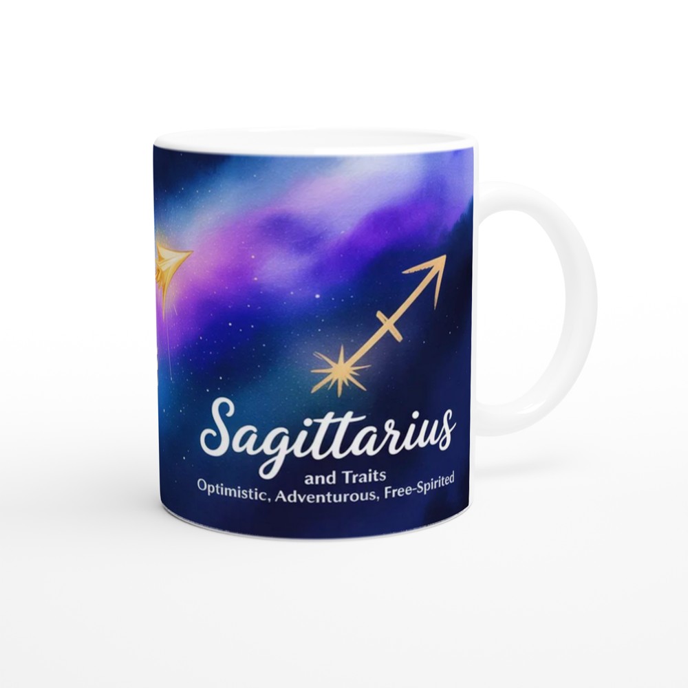 Sagittarius Mug | Zodiac Star Sign Gift | Watercolour Archer Constellation Mug | Astrology Birthday Present for Her or Him — view 12