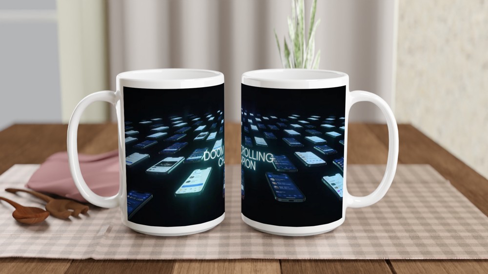 Doom Scrolling Champion Mug - Funny Phone Addiction Gift — view 2