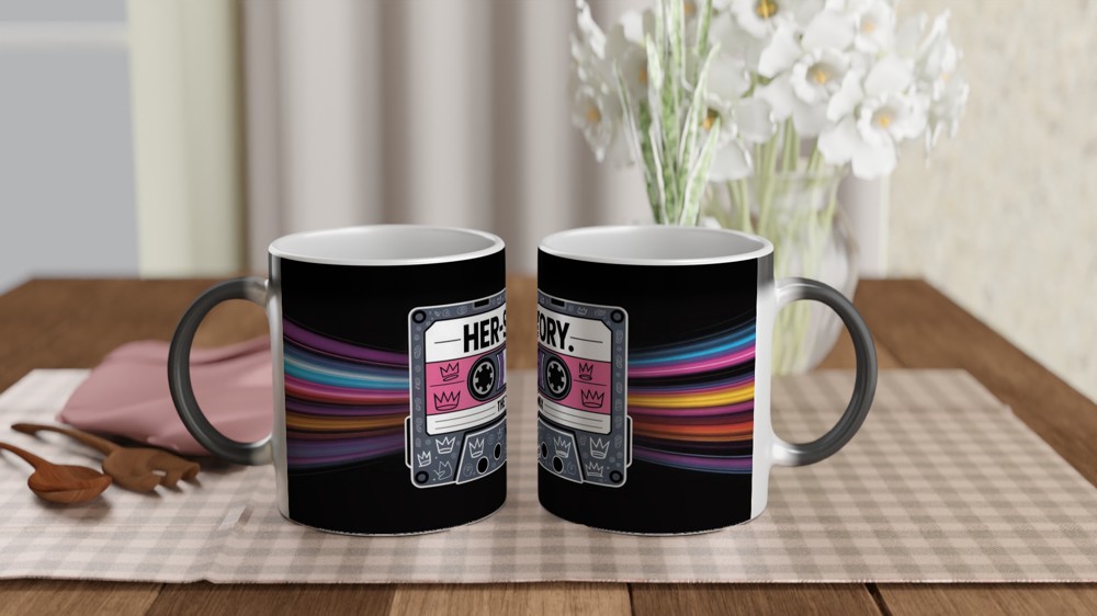 Six the Musical Mug | Her-story Mixtape Design | Musical Theatre Gift | West End Theatre Lover Present — view 3