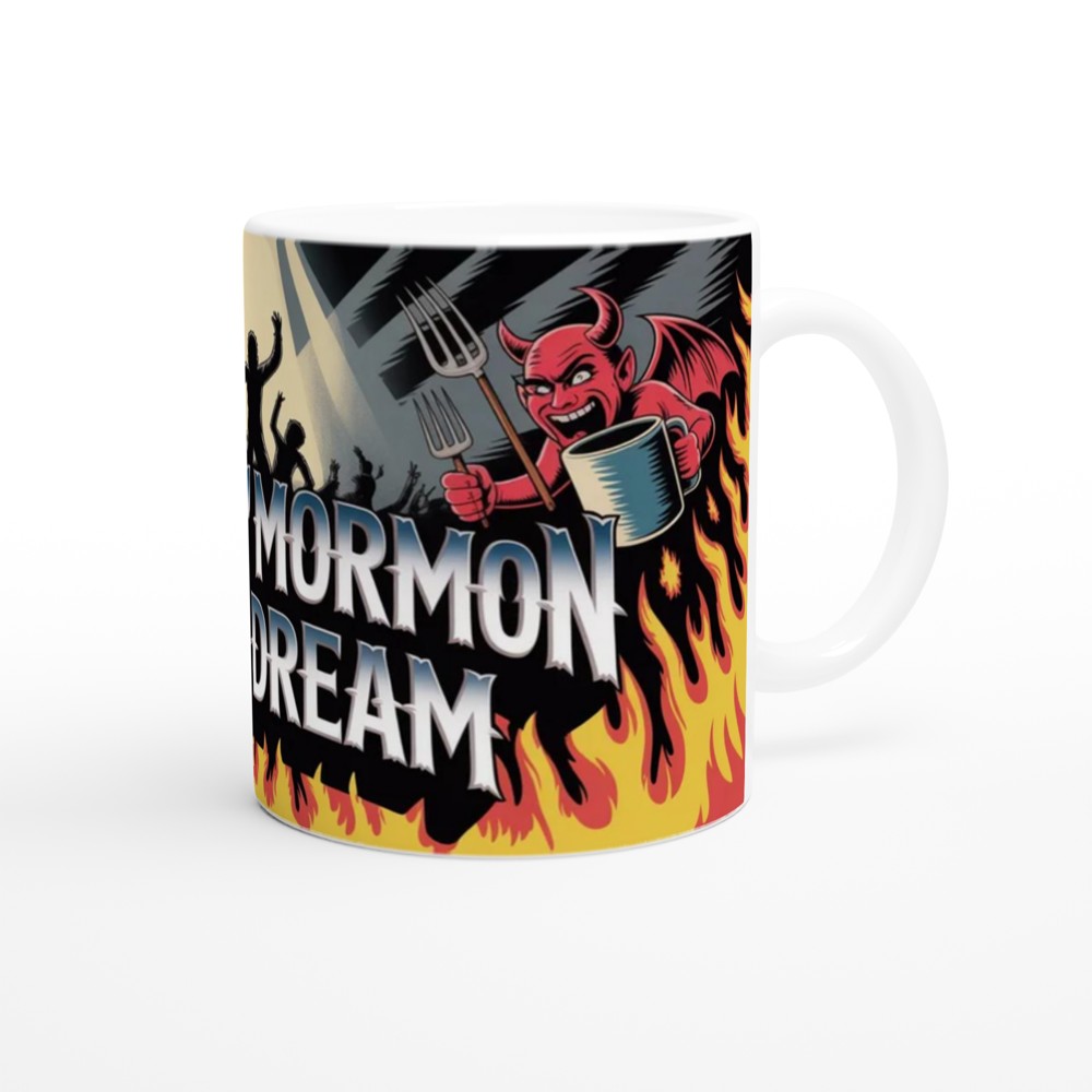 Spooky Mormon Hell Dream Devils and Flames Mug — view 12