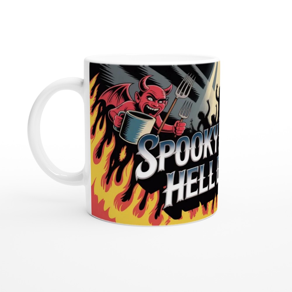 Spooky Mormon Hell Dream Devils and Flames Mug — view 10