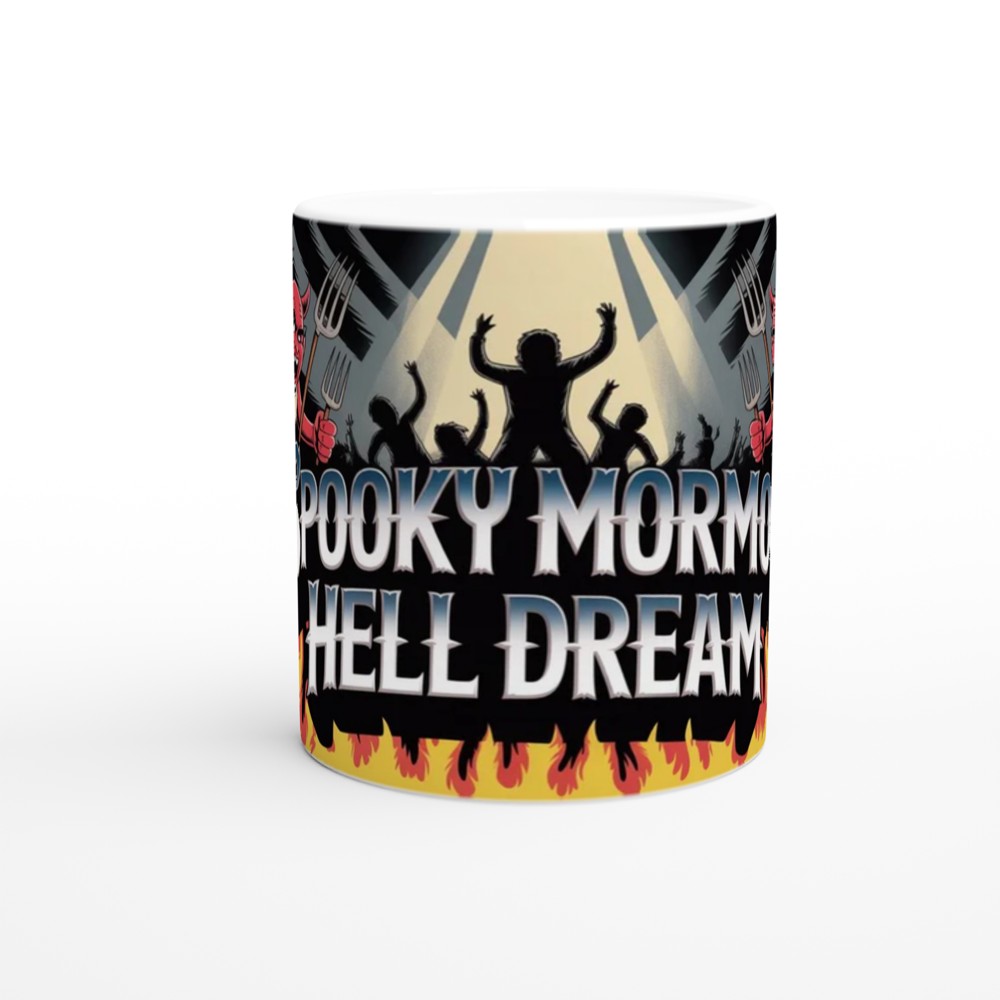 Spooky Mormon Hell Dream Devils and Flames Mug — view 11
