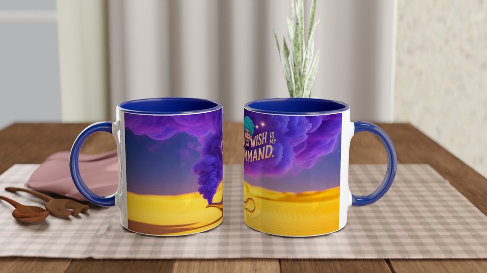 Aladdin Mug | Your Wish Is My Command Quote | Musical Theatre Gift | Genie Lamp Present — view 4