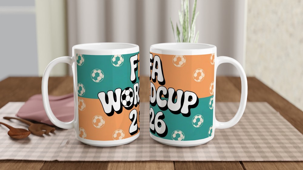 Retro Football Mug | 2026 Tournament Gift | 1970s Style Soccer Cup Present | Birthday Gift for Him Dad Best Friend — view 2