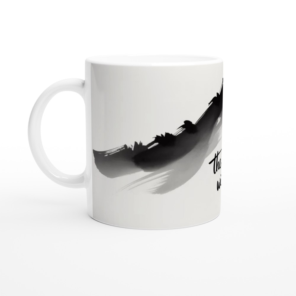The Sun Will Rise Again - Japanese Ink Brush Mountain Mug — view 10