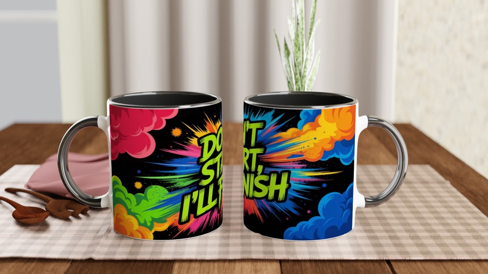 Don't Start I'll Finish - Comic Pop Art Mug — view 9
