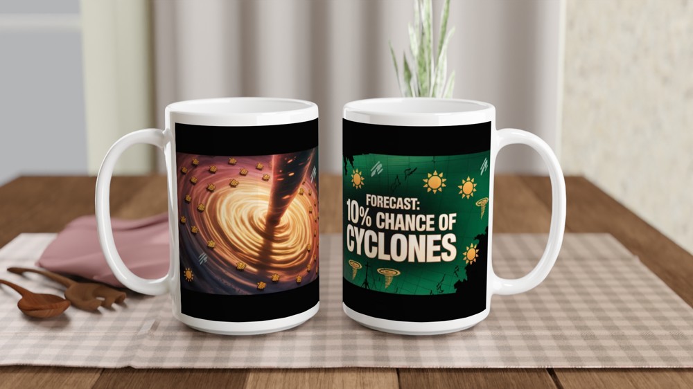 Forecast: 10% Chance of Cyclones - Funny Weather Mug — view 2