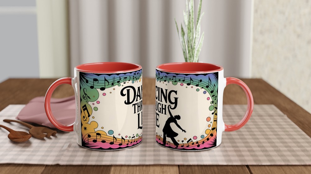 Dancing Through Life Music & Dance Silhouette Mug — view 7