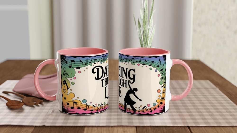 Dancing Through Life Music & Dance Silhouette Mug — view 6