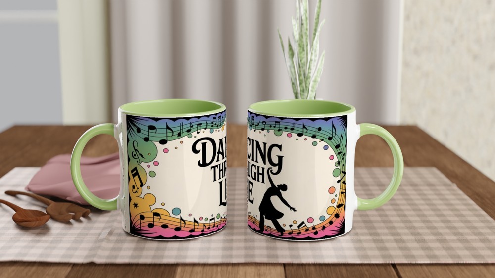 Dancing Through Life Music & Dance Silhouette Mug — view 5