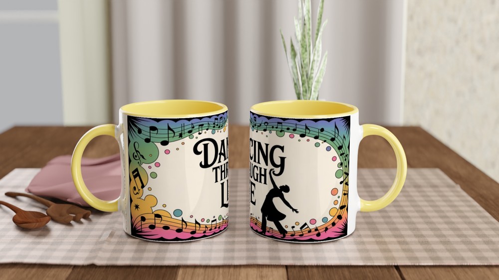 Dancing Through Life Music & Dance Silhouette Mug — view 8