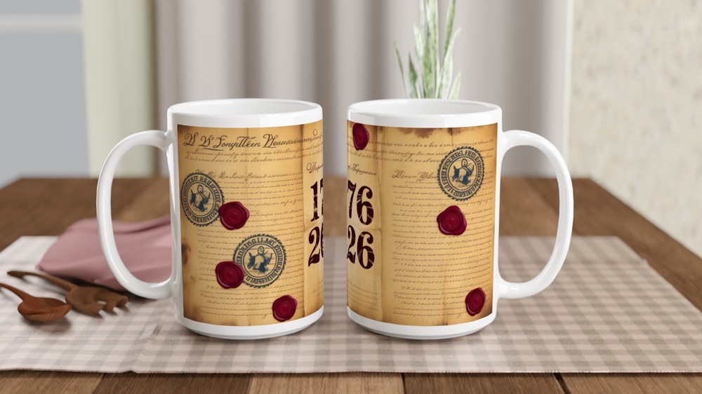 America 250th Anniversary 1776-2026 Vintage Parchment Mug — view 2