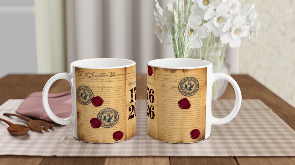 America 250th Anniversary 1776-2026 Vintage Parchment Mug