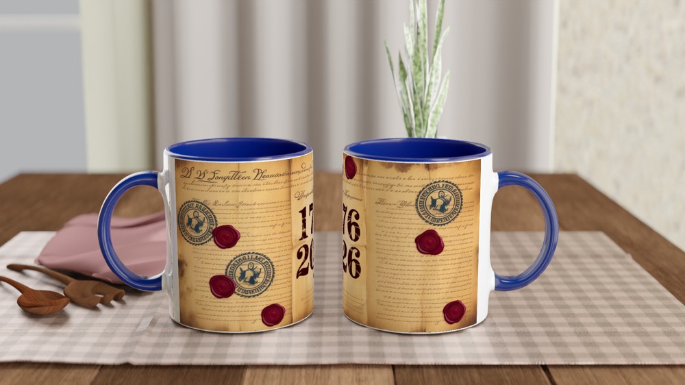 America 250th Anniversary 1776-2026 Vintage Parchment Mug — view 4