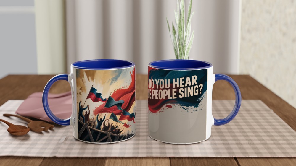 Do You Hear the People Sing Mug | Les Miserables Inspired Gift | Musical Theatre Barricade Mug — view 4
