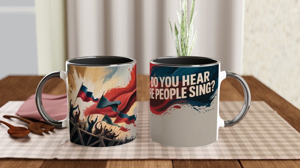 Do You Hear the People Sing Mug | Les Miserables Inspired Gift | Musical Theatre Barricade Mug — view 9