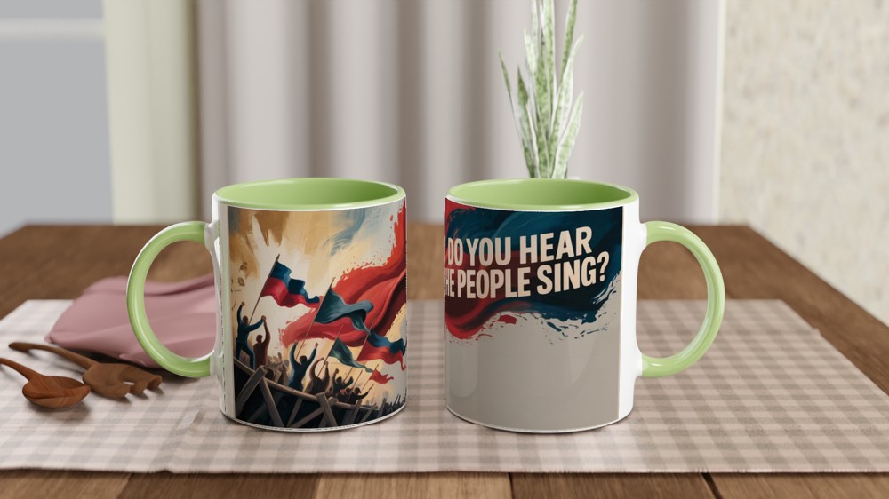 Do You Hear the People Sing Mug | Les Miserables Inspired Gift | Musical Theatre Barricade Mug — view 5
