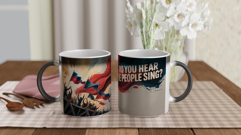 Do You Hear the People Sing Mug | Les Miserables Inspired Gift | Musical Theatre Barricade Mug — view 3