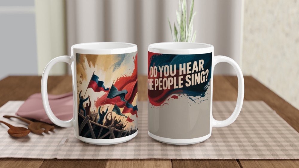 Do You Hear the People Sing Mug | Les Miserables Inspired Gift | Musical Theatre Barricade Mug — view 2