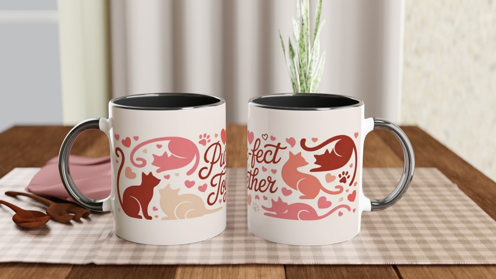 Purr-fect Together Cat Lovers Mug — view 9