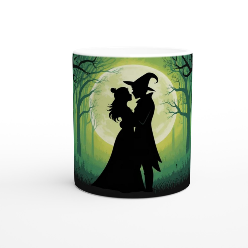 Witch Couple Moonlit Forest Silhouette Mug — view 11