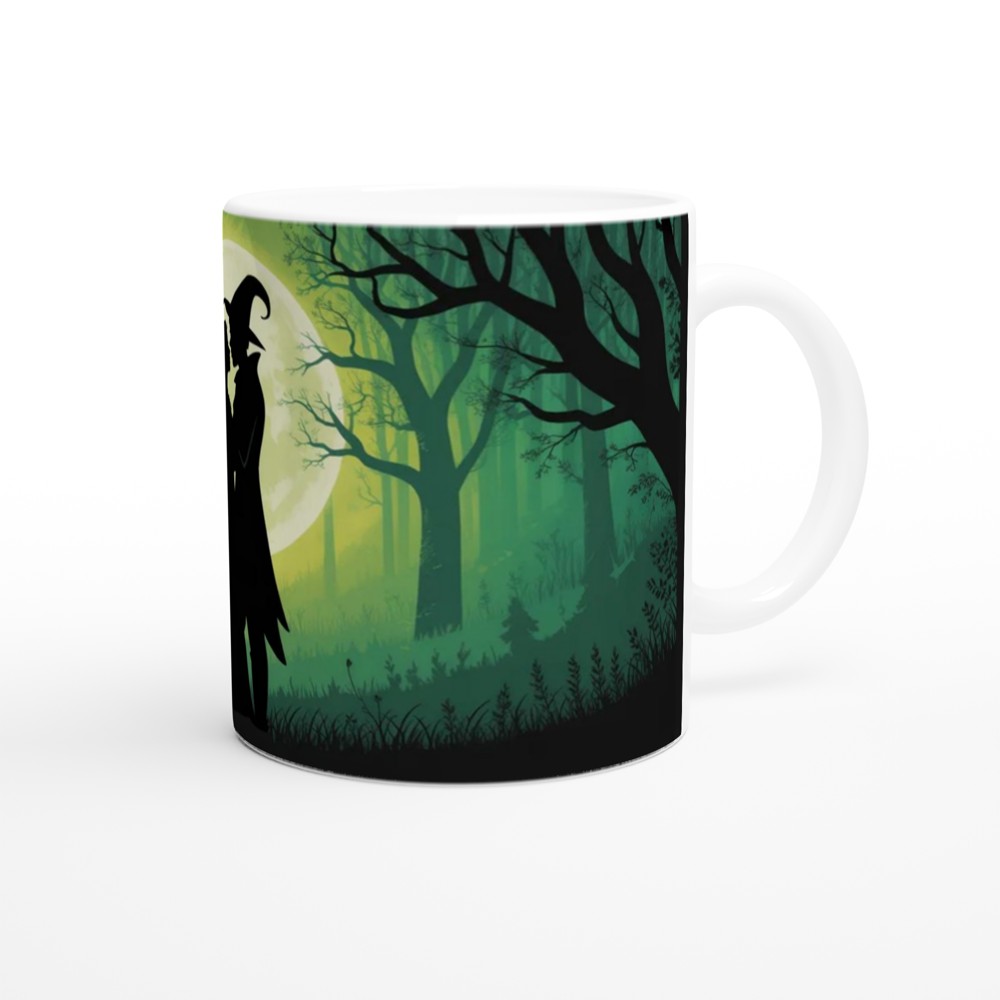 Witch Couple Moonlit Forest Silhouette Mug — view 12