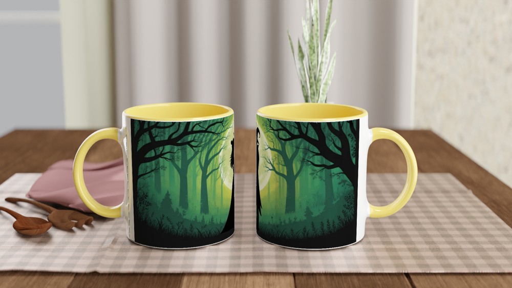 Witch Couple Moonlit Forest Silhouette Mug — view 8