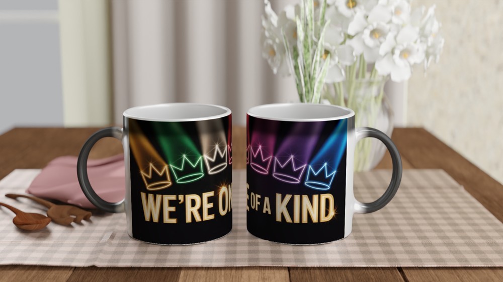 We're One Of A Kind Rainbow Crowns Mug — view 3
