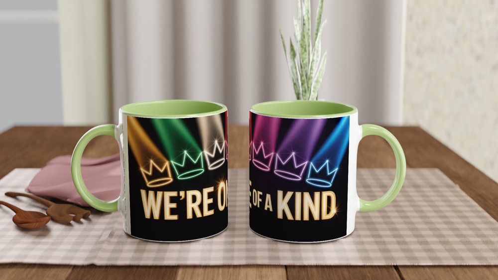We're One Of A Kind Rainbow Crowns Mug — view 5