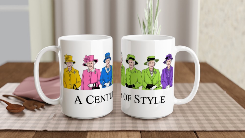 A Century of Style - Royal Fashion Illustration Mug — view 2