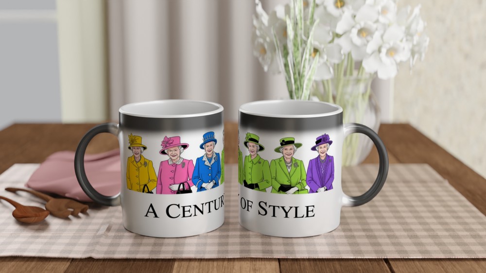 A Century of Style - Royal Fashion Illustration Mug — view 3