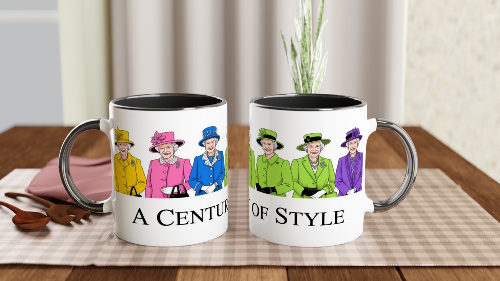 A Century of Style - Royal Fashion Illustration Mug — view 9