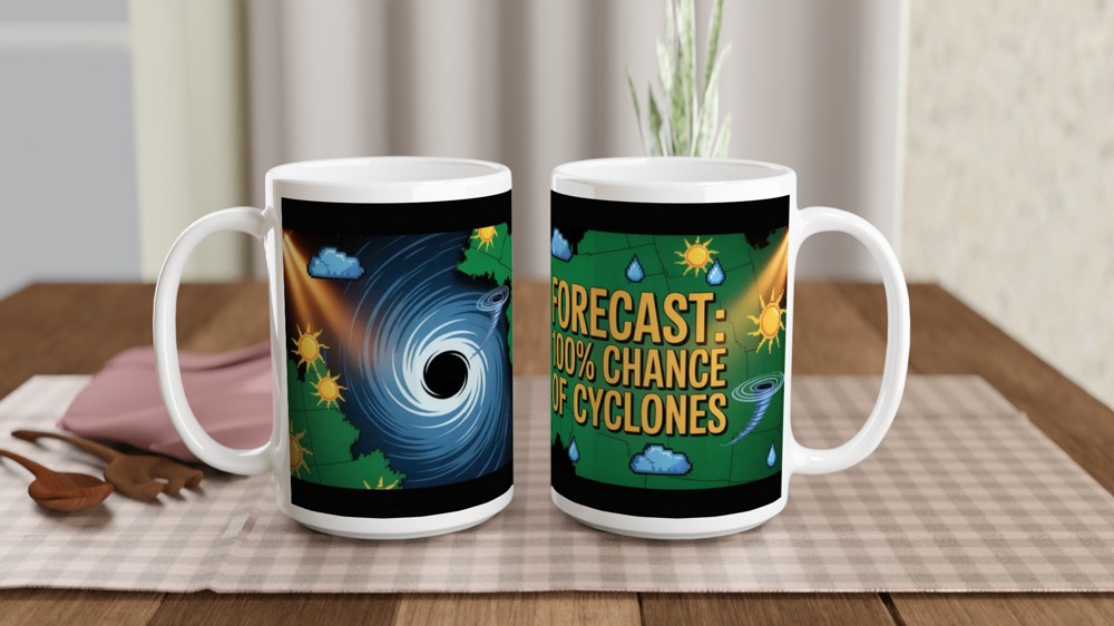 Forecast: 100% Chance of Cyclones Weather Map Mug — view 2