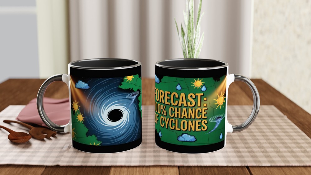 Forecast: 100% Chance of Cyclones Weather Map Mug — view 9