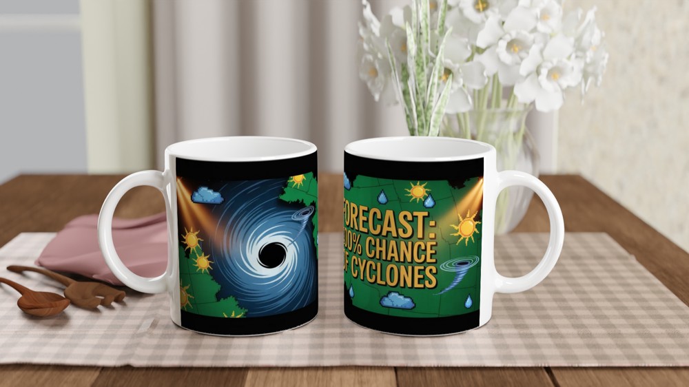 Forecast: 100% Chance of Cyclones Weather Map Mug