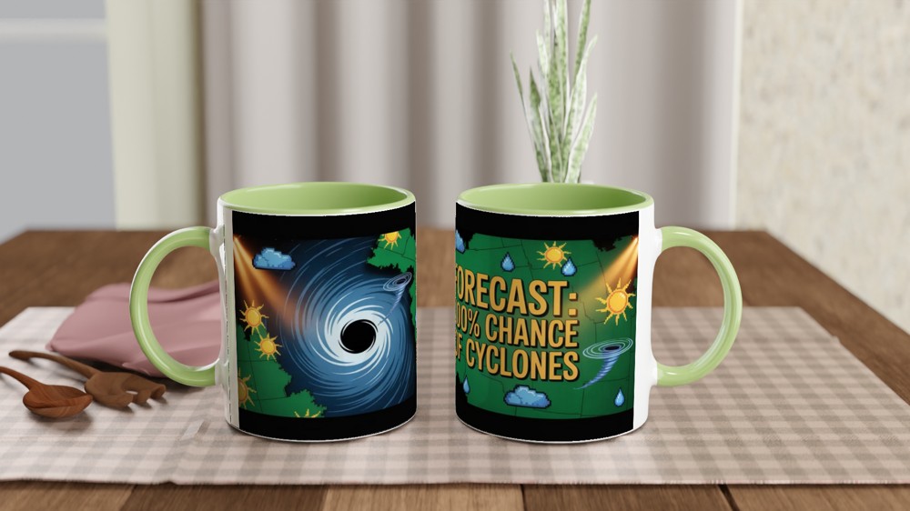 Forecast: 100% Chance of Cyclones Weather Map Mug — view 5