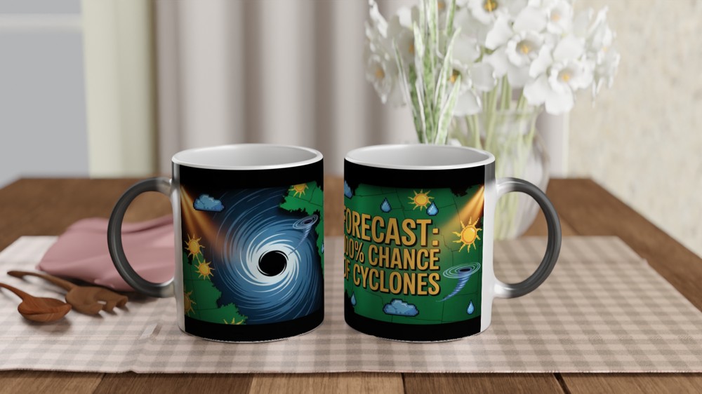 Forecast: 100% Chance of Cyclones Weather Map Mug — view 3