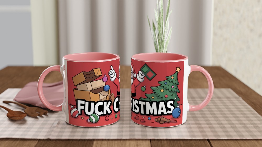 Fuck Christmas Mug | Funny Rude Christmas Gift for Him | Grumpy Santa Anti Festive Mug | Best Friend Secret Santa Present — view 6