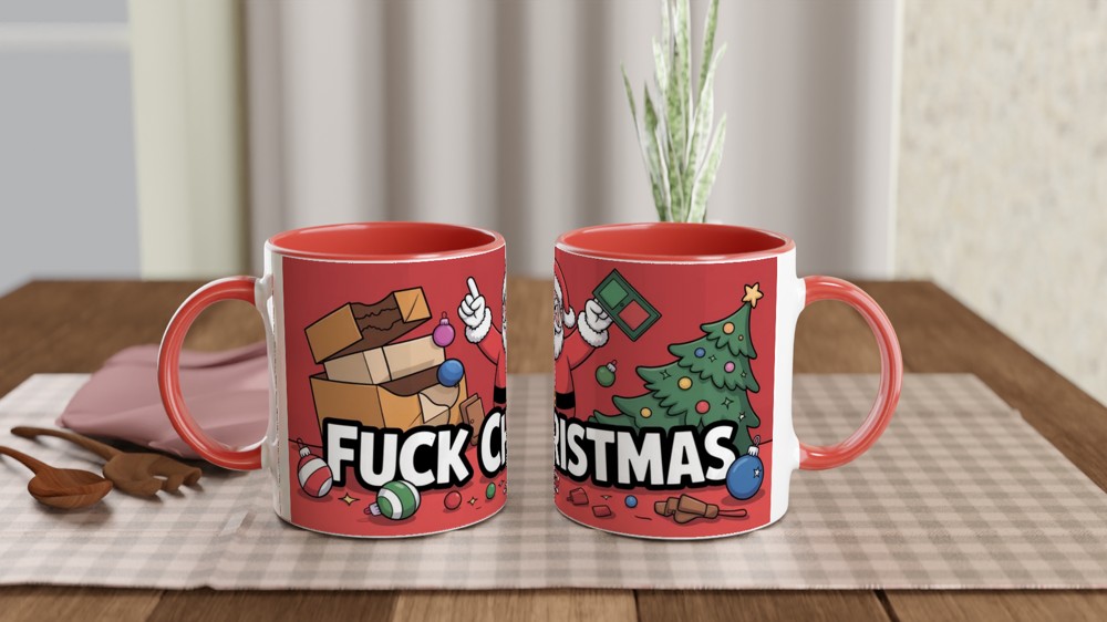 Fuck Christmas Mug | Funny Rude Christmas Gift for Him | Grumpy Santa Anti Festive Mug | Best Friend Secret Santa Present — view 7