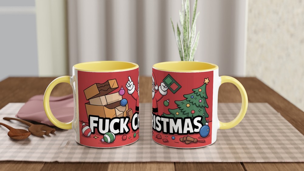 Fuck Christmas Mug | Funny Rude Christmas Gift for Him | Grumpy Santa Anti Festive Mug | Best Friend Secret Santa Present — view 8