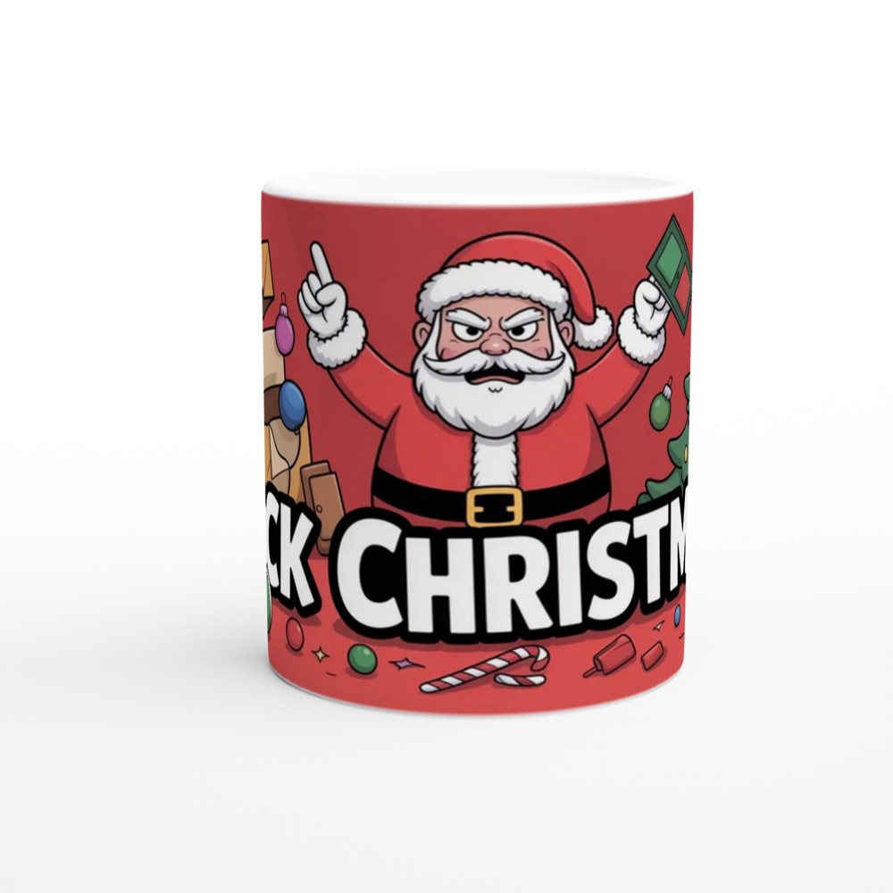 Fuck Christmas Mug | Funny Rude Christmas Gift for Him | Grumpy Santa Anti Festive Mug | Best Friend Secret Santa Present — view 11