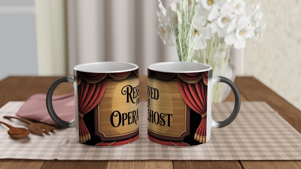 Phantom of the Opera Mug | Reserved for The Opera Ghost | Musical Theatre Gift | West End Theatre Present — view 3