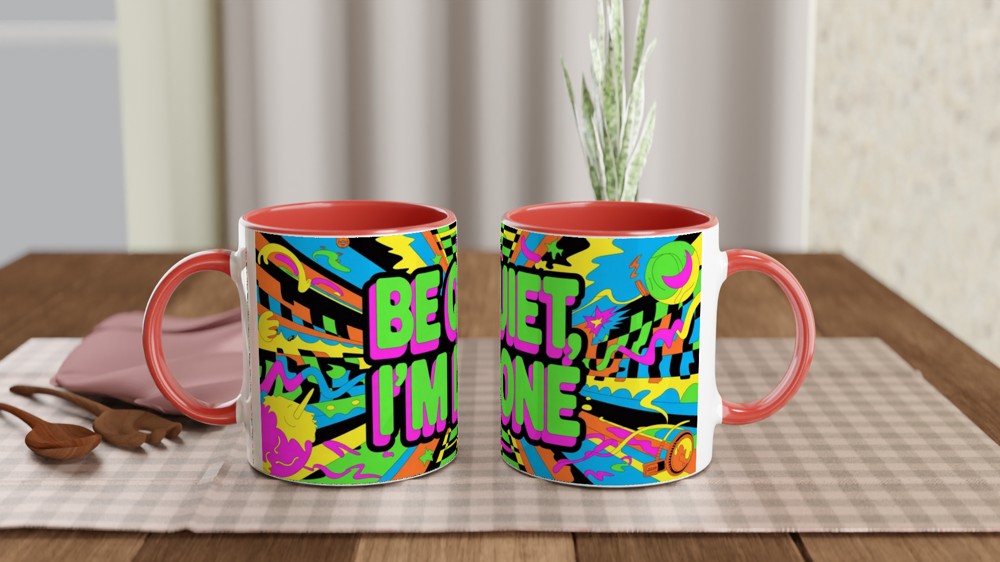 Be Quiet I'm Done - Retro Pop Art Neon Mug — view 7