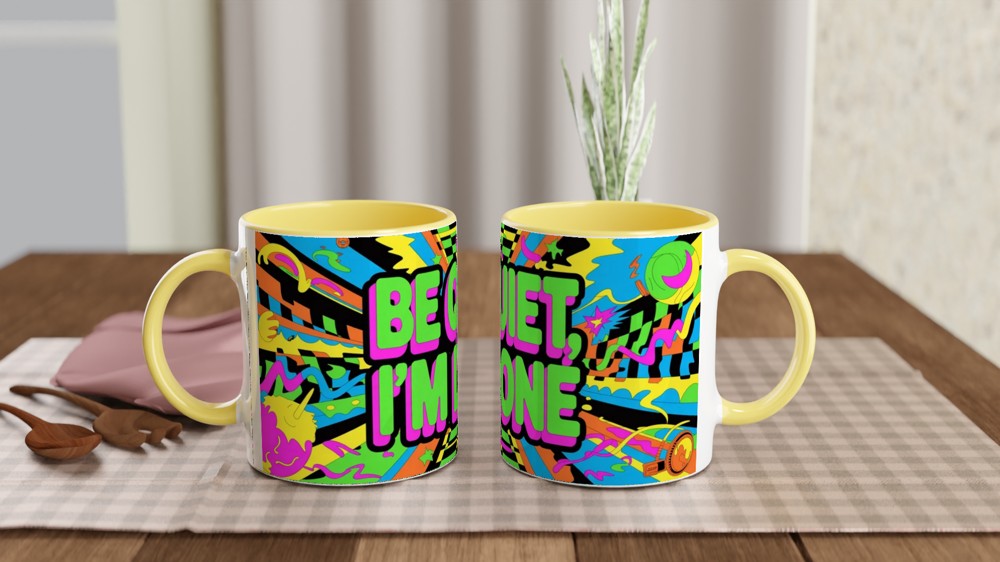 Be Quiet I'm Done - Retro Pop Art Neon Mug — view 8