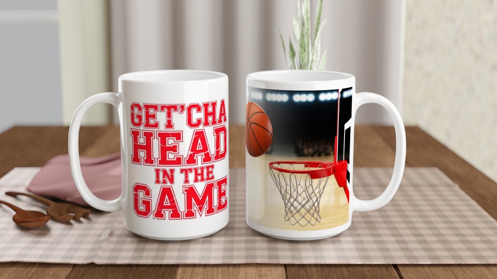 Get'cha Head In The Game Basketball Mug — view 2