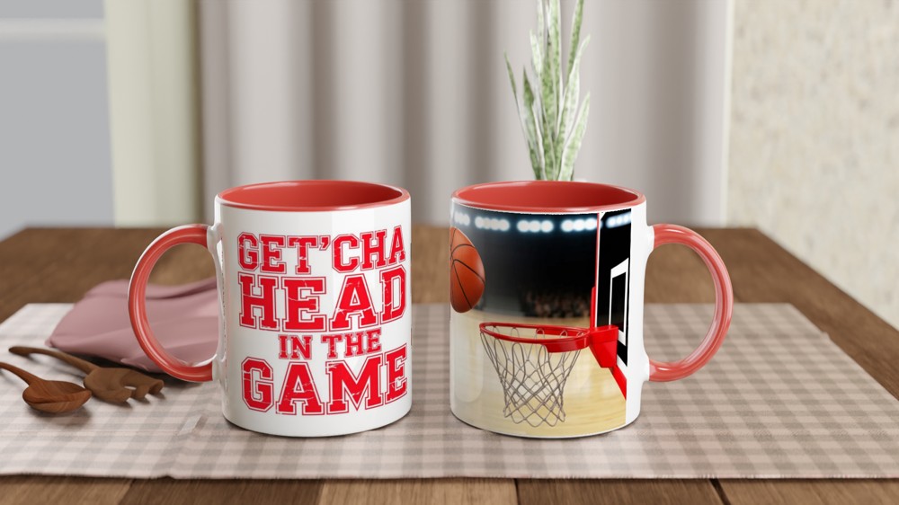 Get'cha Head In The Game Basketball Mug — view 7