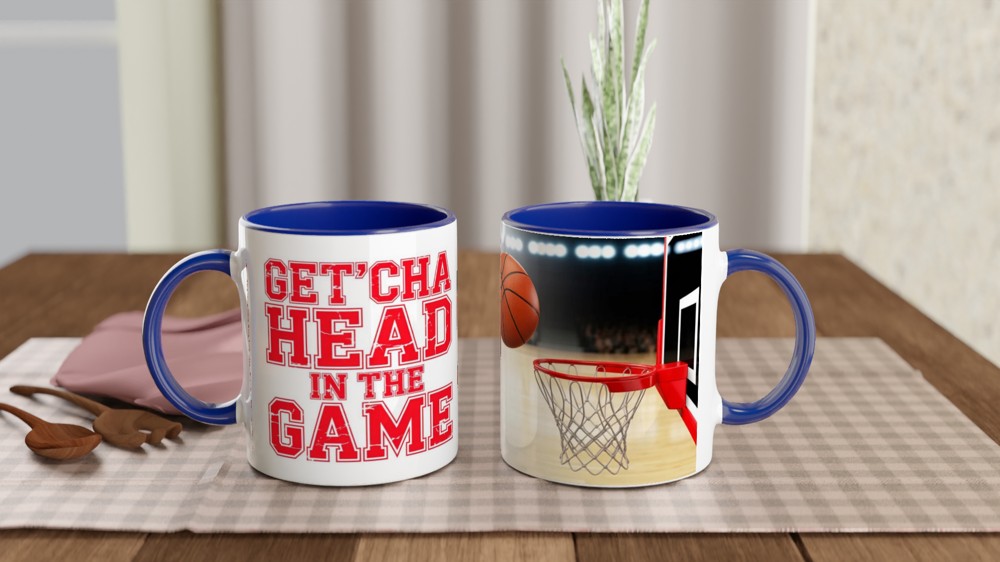 Get'cha Head In The Game Basketball Mug — view 4